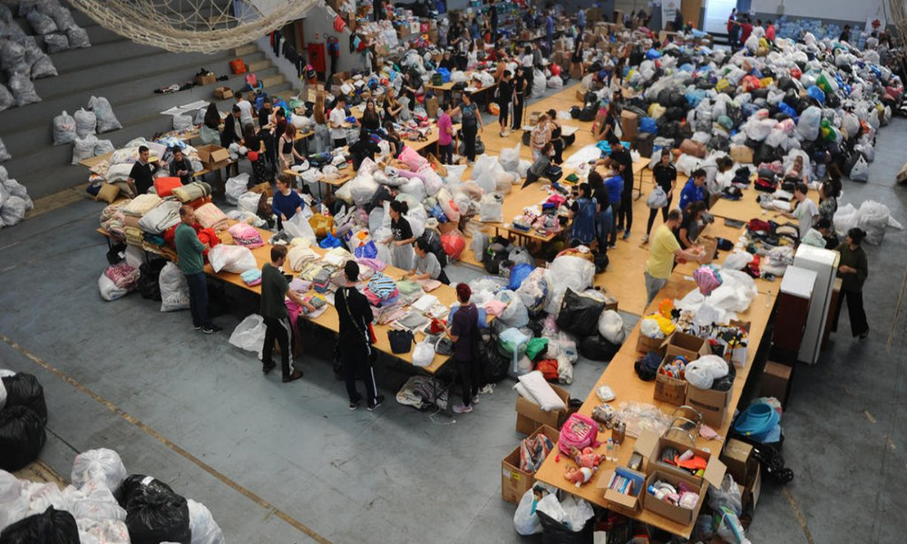 Centro de distribuição de doações
